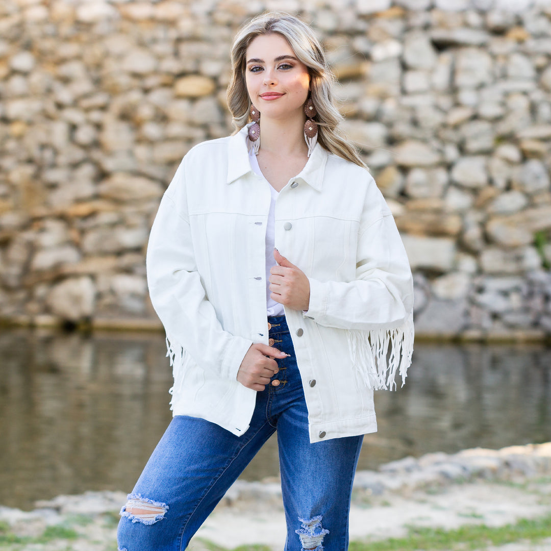 White Fringe Jacket
