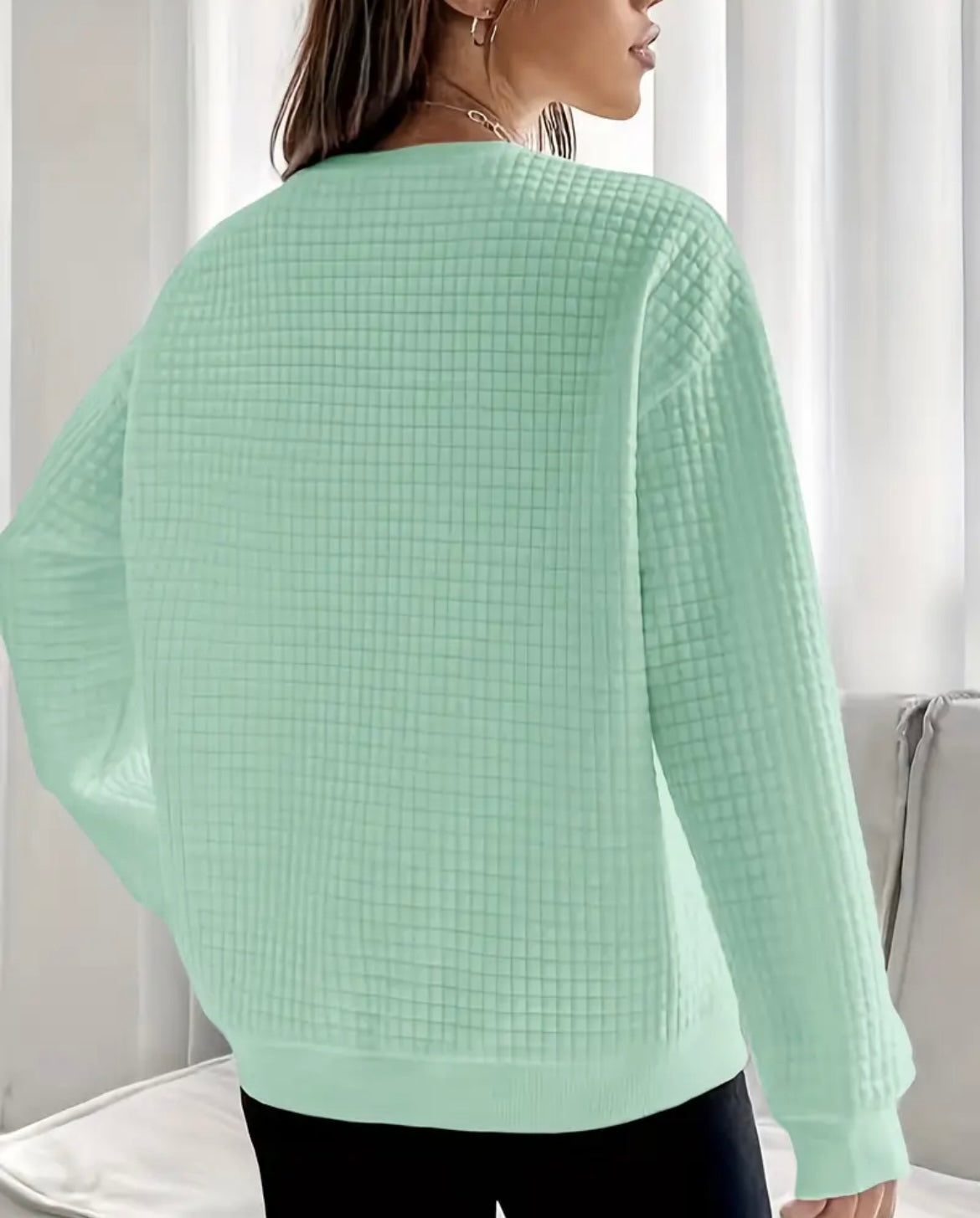 Mint Waffle Sweater