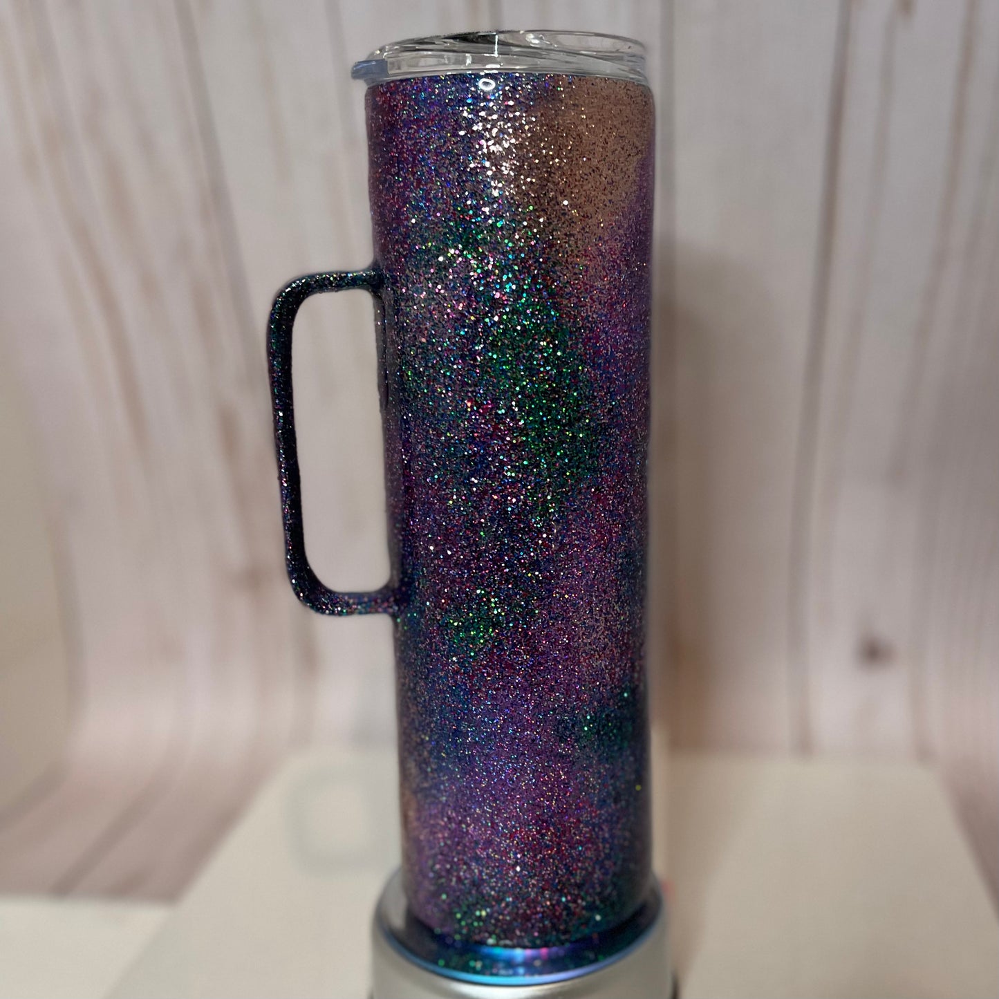 Confetti glitter tumbler 30 oz skinny with handle