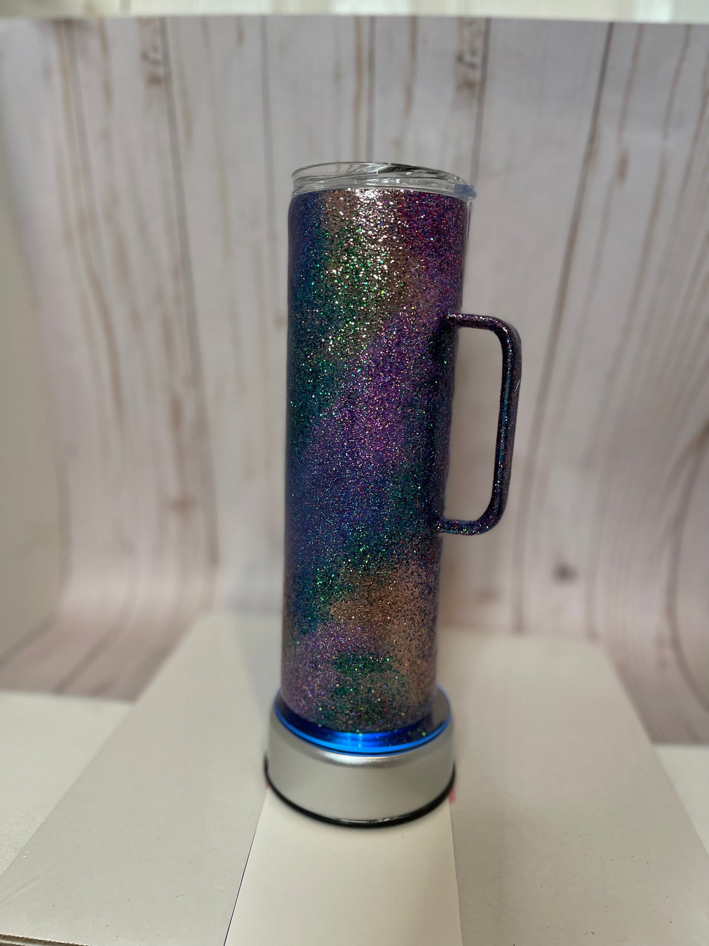 Confetti glitter tumbler 30 oz skinny with handle