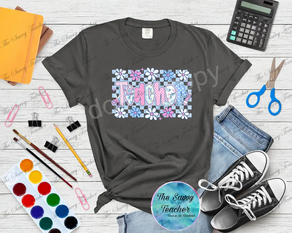 Teacher Flowers spirit shirt - small - t-shirt