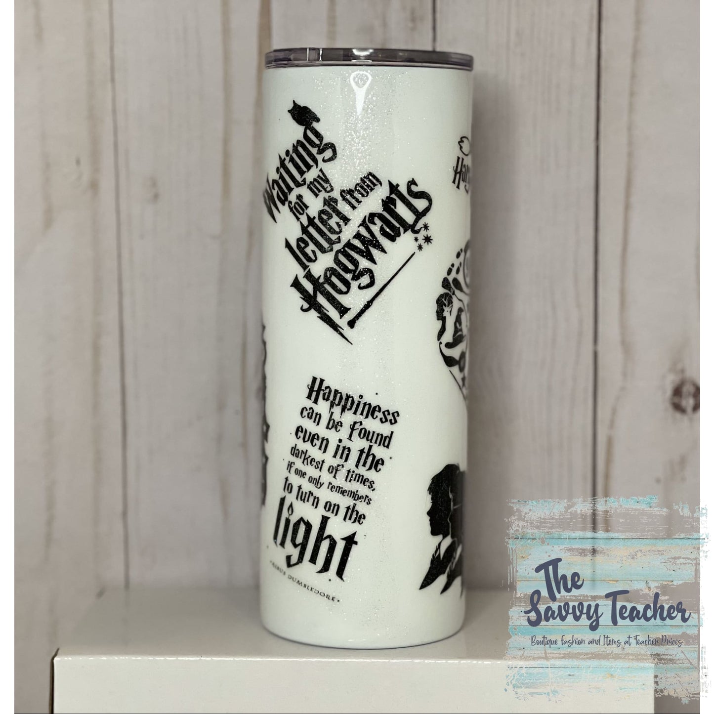 Hp Love Black and White Graphic Tumbler - Tumbler