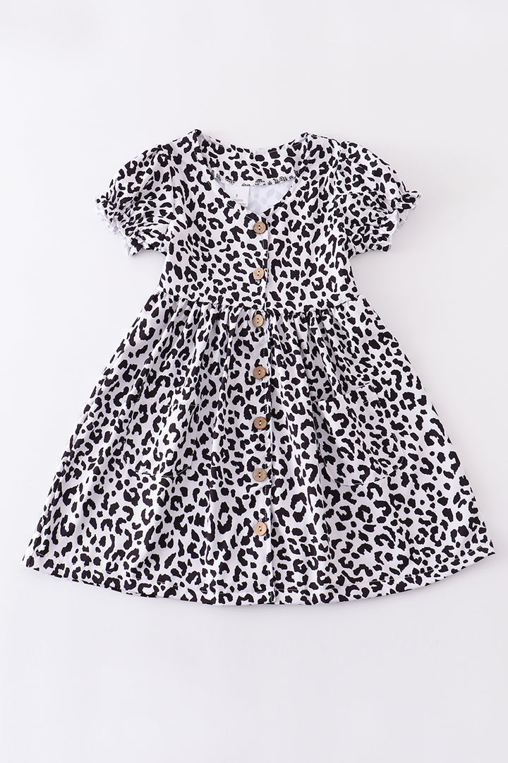 Grey Cheetah Pocket Dress