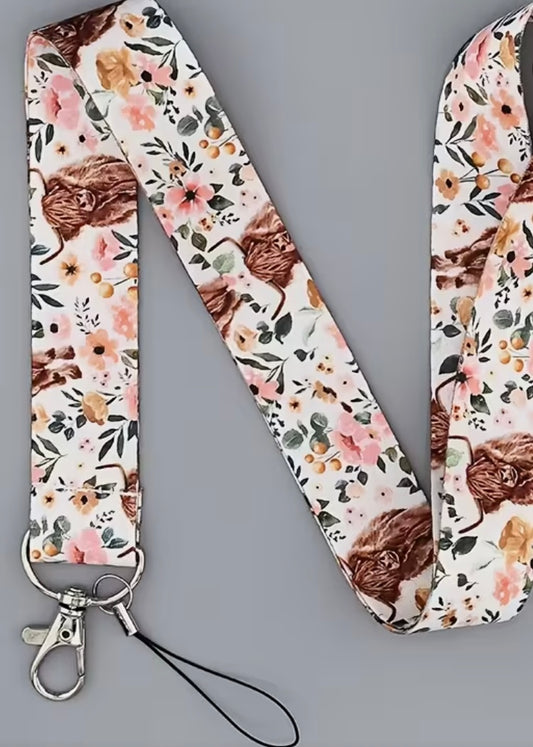 Cows and flowers phonestrap