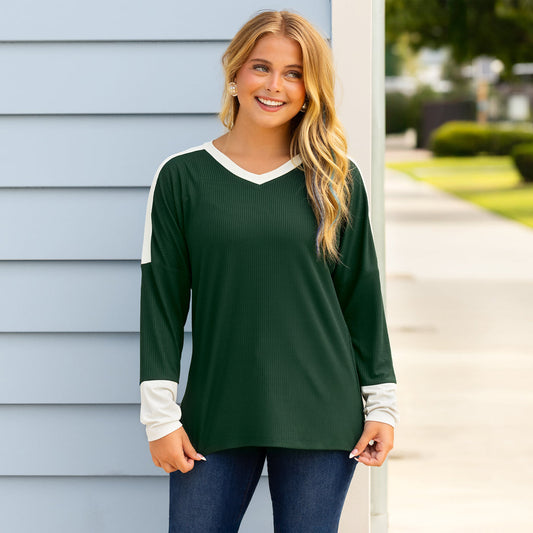 Green long sleeve winter blouse