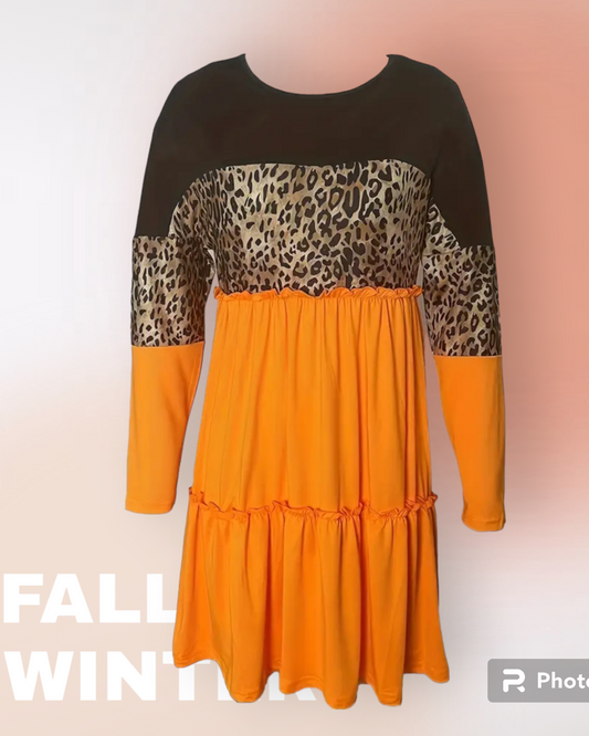 Fall Color Block Dress