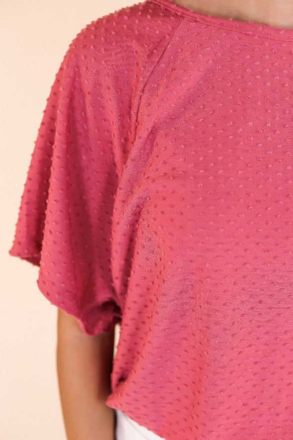 Dusty Rose French Knot Top