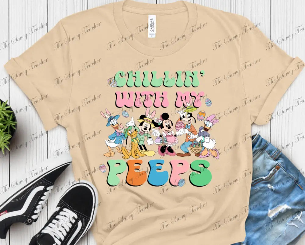 Chillin’ With My Peeps Mickey Friends - Newborn - t-shirt