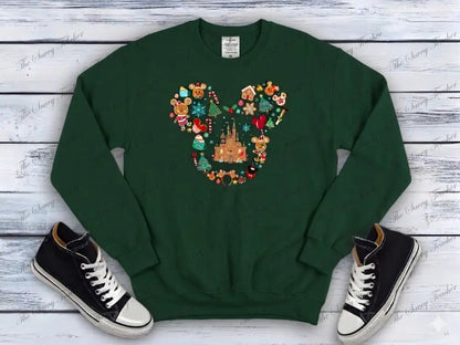 Christmas Mickey or Minnie Head - t-shirt