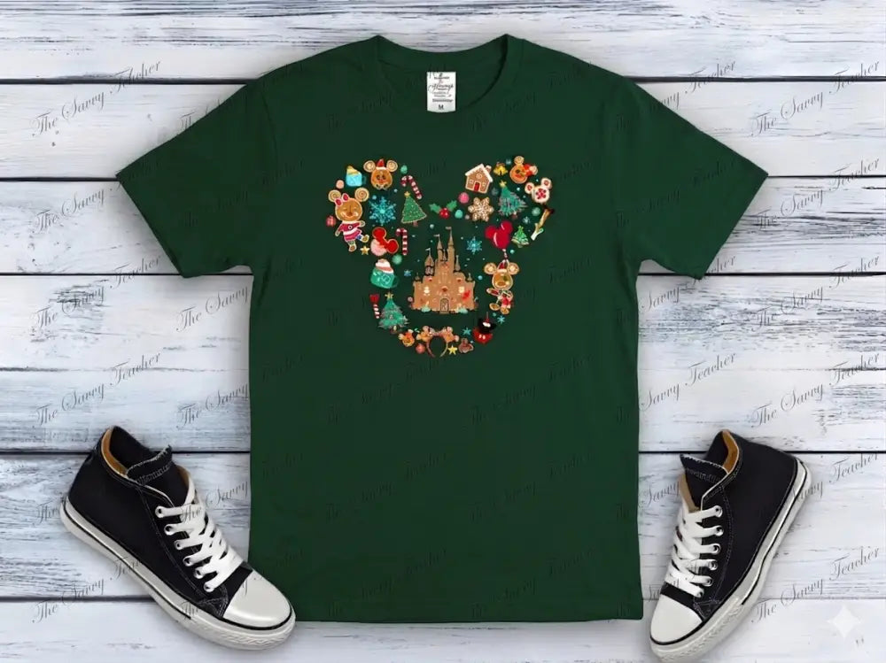 Christmas Mickey or Minnie Head - t-shirt