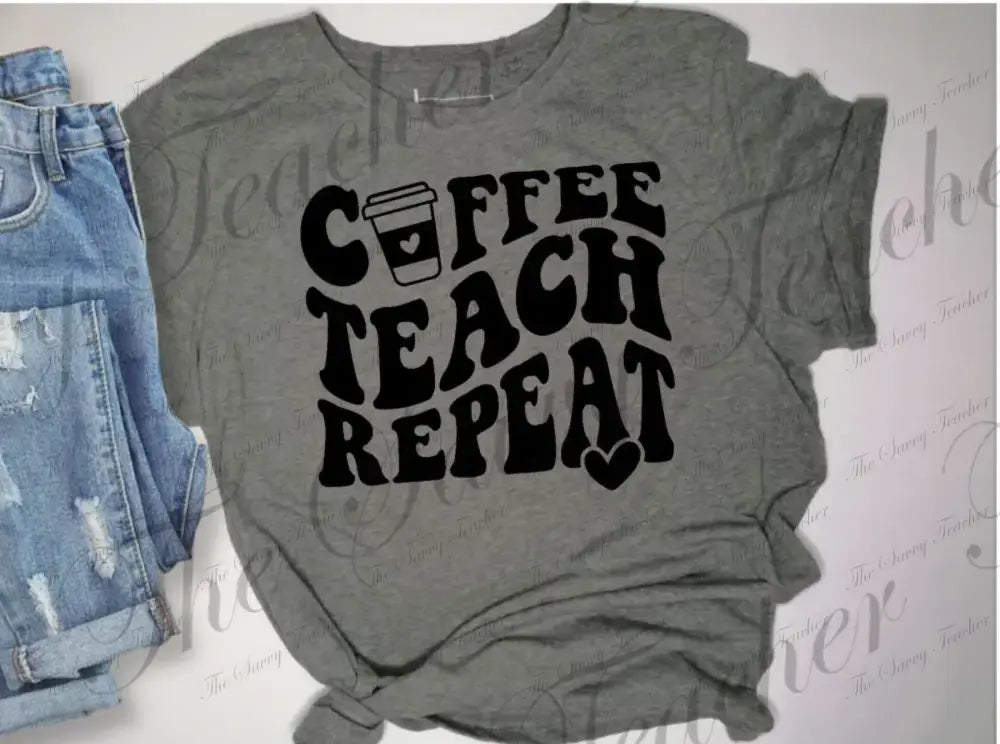 Coffee Teach Repeat - Small - t-shirt