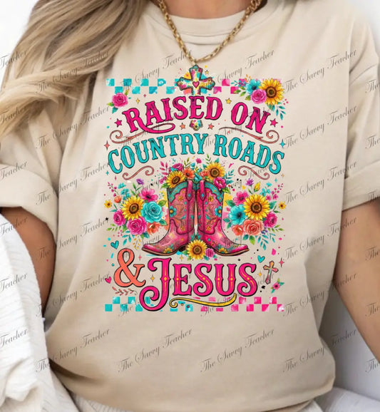 Country Roads and Jesus - Small - t-shirt