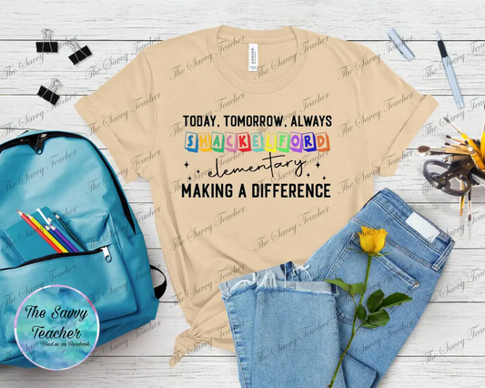 Elementary Spirit Shirt Making a Difference - youth xs / Short - t-shirt