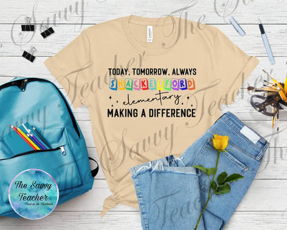 Elementary Spirit Shirt Making a Difference - youth xs / Short - t-shirt