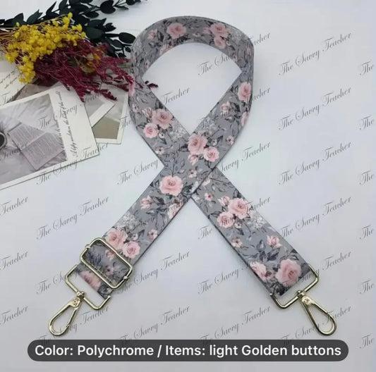 Gray floral design - Phone Strap