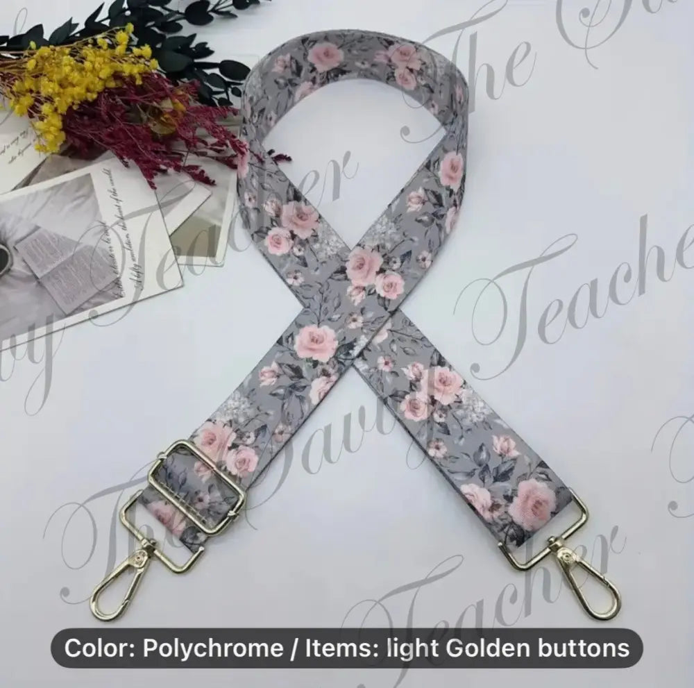 Gray floral design - Phone Strap