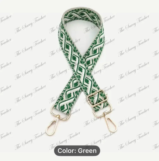 Green geometric pattern - Phone Strap