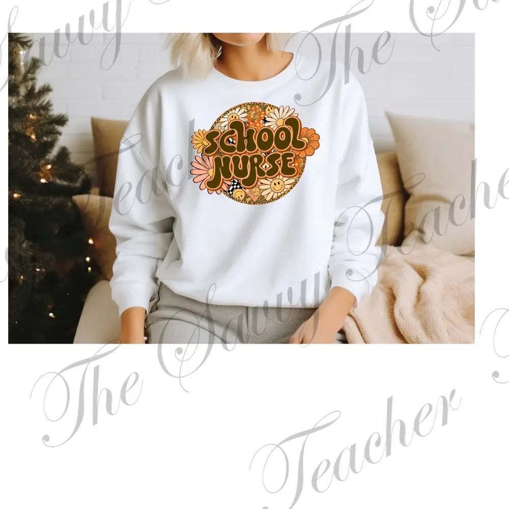 Groovy School Nurse Spirit Sweatshirt - Small - sweatshirt