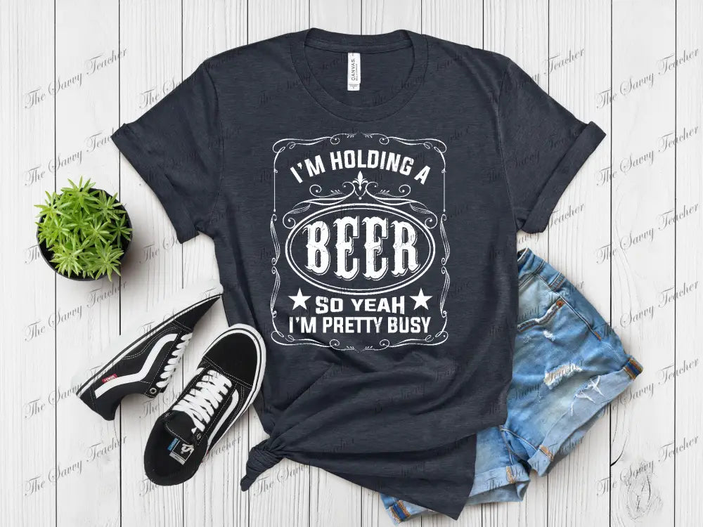 Holding a Beer - Small - t-shirt