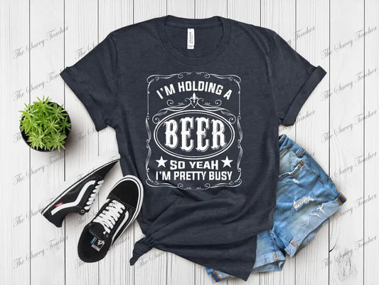 Holding a Beer - Small - t-shirt