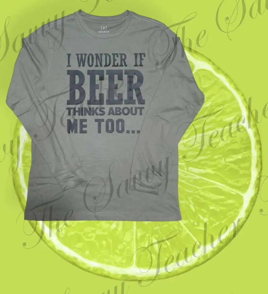 I Wonder if Beer - Small / Long - t-shirt