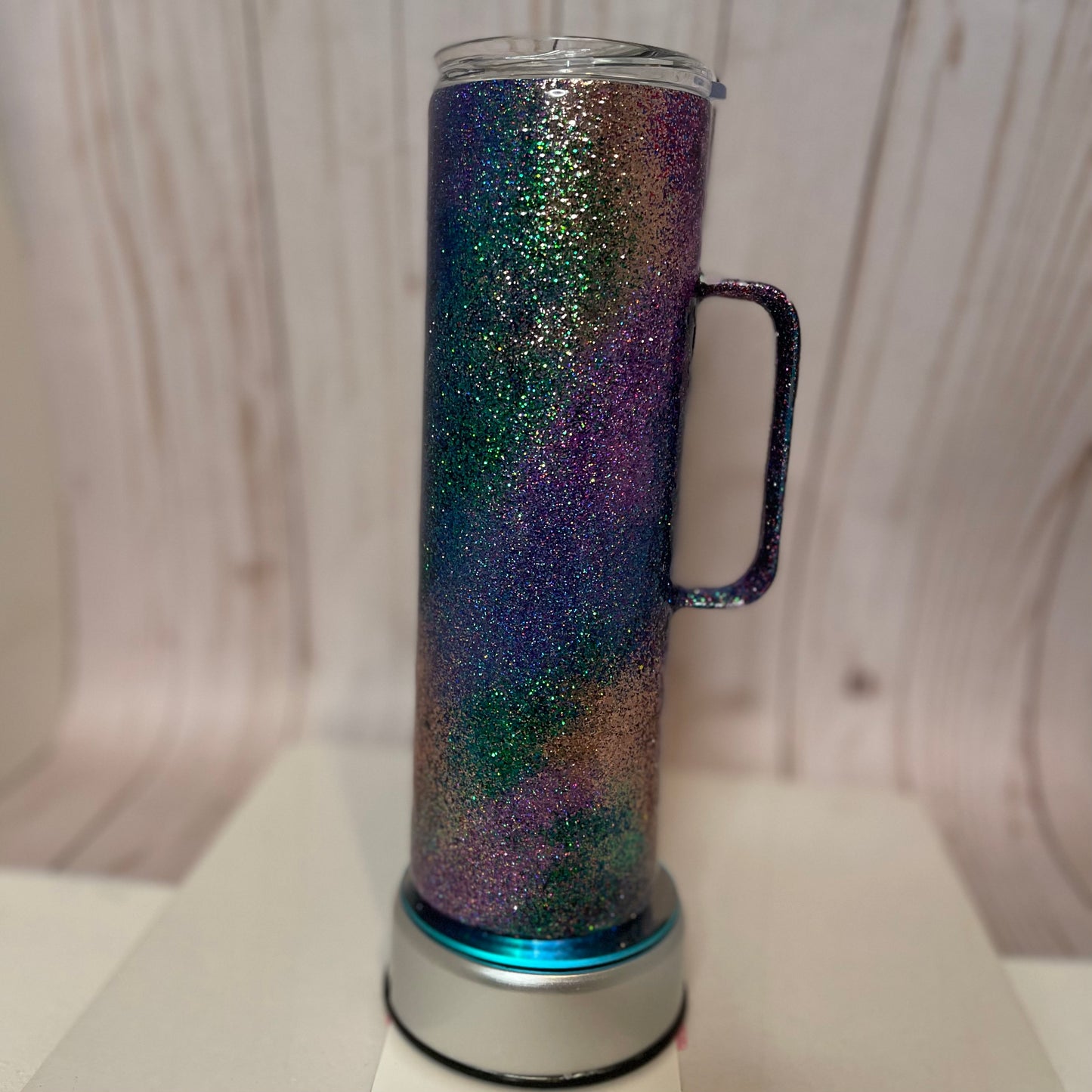Confetti glitter tumbler 30 oz skinny with handle