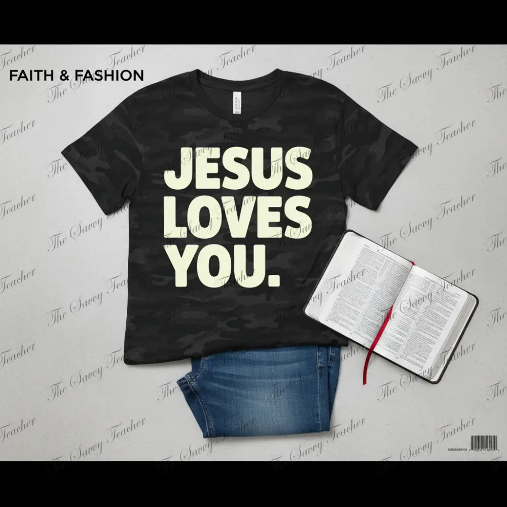 Jesus Loves You Camo - Small - t-shirt