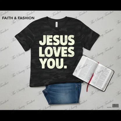 Jesus Loves You Camo - Small - t-shirt
