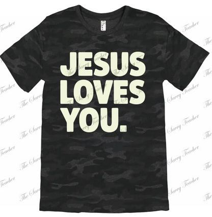 Jesus Loves You Camo - t-shirt