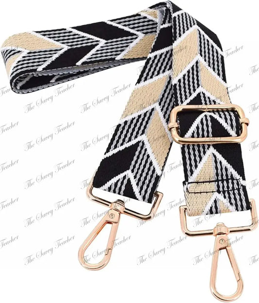 Phone Strap Tan and Black Chevron - Phone Strap
