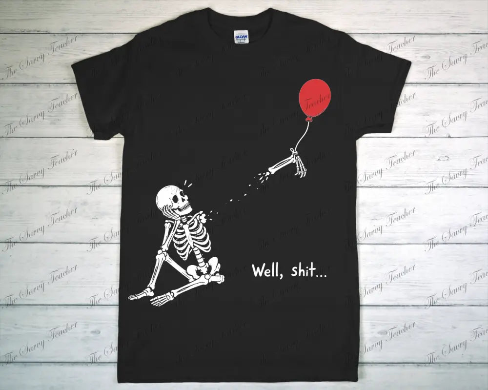 Skeleton and Red Balloon - Adult small - t-shirt