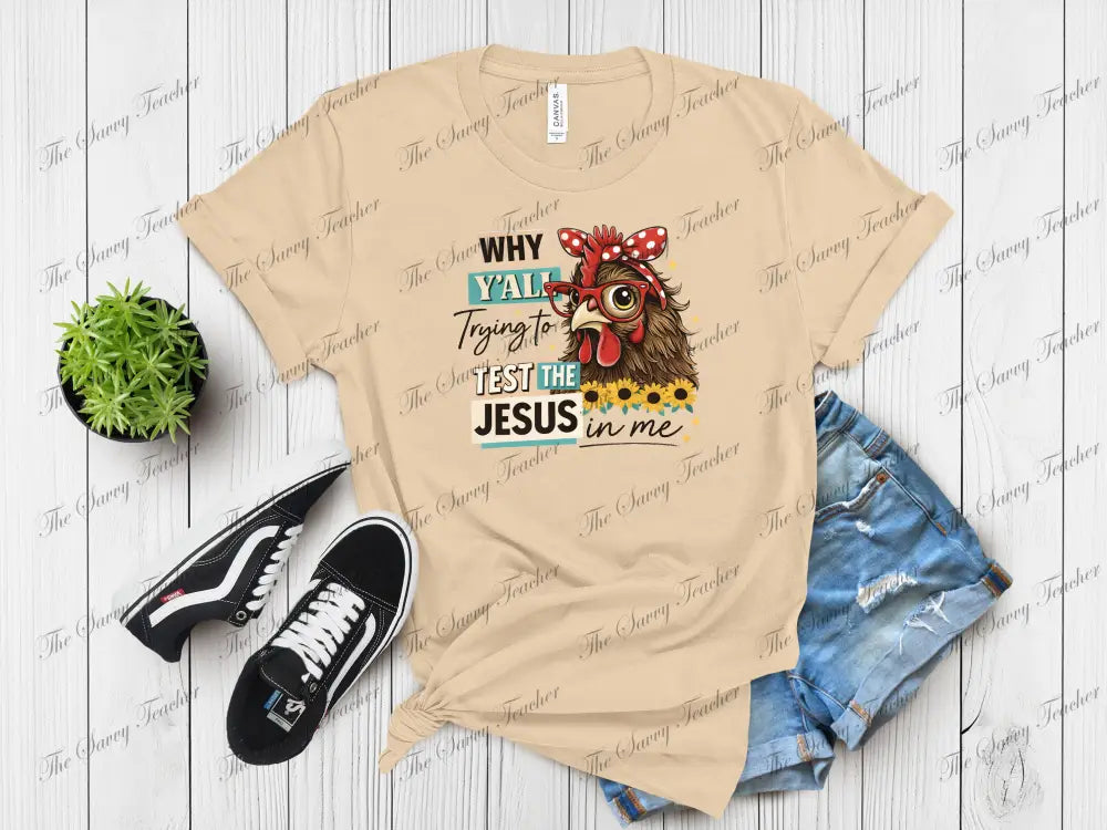 Why Ya’ll Test the Jesus in Me? - small - t-shirt